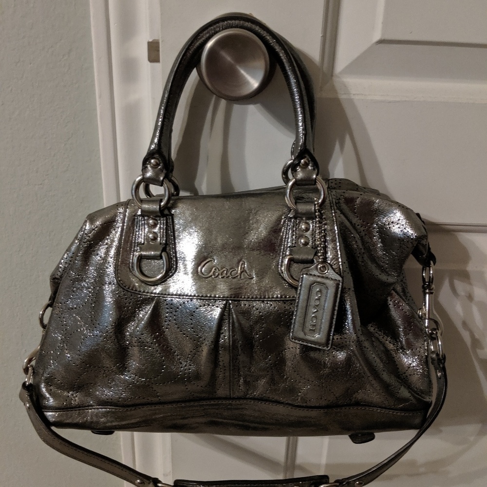 Metallic gunmetal Coach Ashley